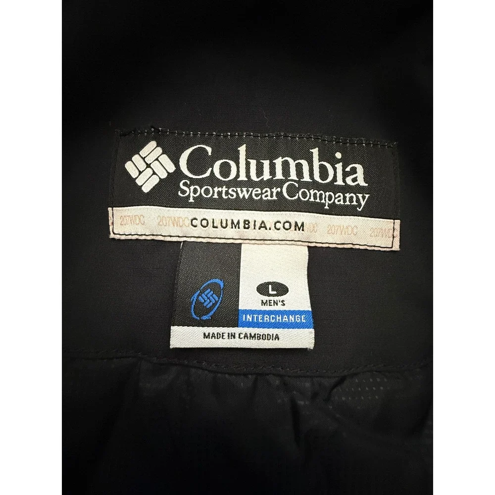 Columbia Interchange Jacket Mens L Grey Red Excellent Omni-Tech Waterproof Shell